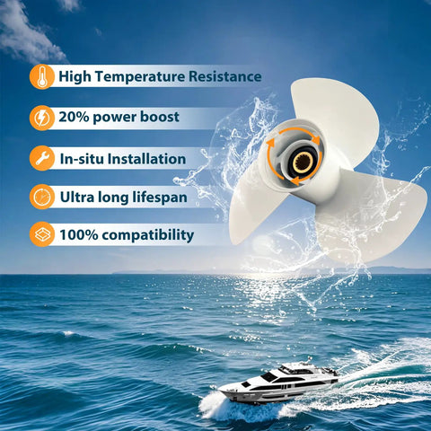 Yamaha Outboard Propeller 14X11 Aluminum 3 Blade Right Rotation 15 Spline Hub Fits 50 130HP Boats Motors OEM 6E5 45954 00 EL with ocean