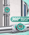 3 Inch Digital Water Flow Meter With NPT Fittings, EMI Protection, and IP68 Waterproof Aluminum Housing, 360° display on piping