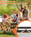 3 In 1 Foldable Wagon Cart With 360 Pounds Capacity Heavy Duty Collapsible Utility Wagon carrying firewood at a campsite.