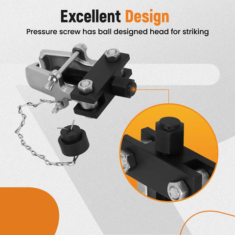 Badass Knuckle Buster Pitman Arm Puller With Adjustable Forged Steel Jaws And Adapter For Light Trucks Steering Gears Bearings Auto Repair Garage Essential Tool, showing pressure screw design.
