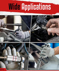 Mechanic using Twelve Piece Spark Plug Socket Set With Three Eighths Inch Drive Ratchet Handle Mirror Polished Sockets