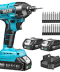 Cordless Impact Driver Kit With 21V Max Torque 1590 In-Lbs And 0-2500 RPM, 1/4 Inch Hex Chuck, Includes Two 2.0Ah Batteries And 20-Piece Drill Bit Set