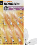 Long Lasting 25W B10 Candelabra Base Light Bulbs 175 Lumens 2850K Soft White Clear Glass 6 Pack product packaging