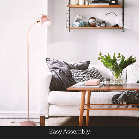 Zoey LED Floor Lamp With Built In Dimmer Flexible Stand Up Task Light For Puzzles Crafting Sewing And Reading Ultra Bright 1200 Lumen