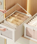 No Stress Foldable Storage Cubes With Heavy Duty Dual Handles For Thick Blankets Linens And Winter Jackets Fast To Flatten And Stack Away Every Single Day, storing rolled linens in a closet.
