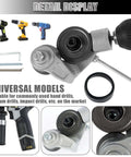 Electric Drill Plate Cutter Shear Pro Attachment For Sheet Metal Cutting shown with included tools and compatible drill models