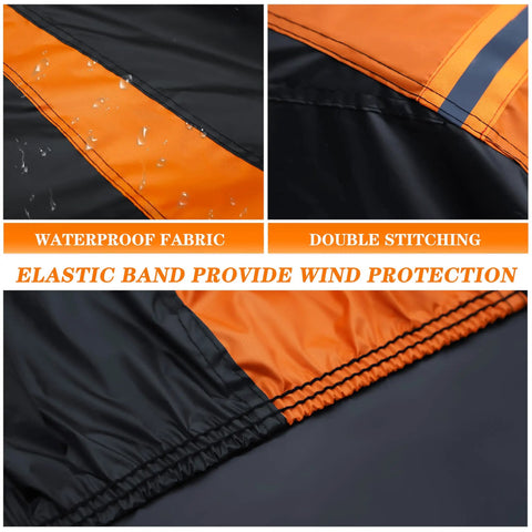 Close-up of waterproof fabric and double stitching on All Weather Exterior Car Cover For Sedans Waterproof UV Resistant Dustproof Snowproof Fits Toyota Camry Tesla Model 3 Honda Accord Nissan Altima Kia K5 Size A4
