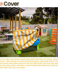 Outdoor Water Table Cover For Toddlers 1 To 3 Fit 2 Tier Water Tables Rain Showers Splash Pond Protect Weatherproof Cover For Sand Tables And Outdoor Toys Keeps Tables Clean And Dry on water table in backyard with playhouse and chairs.