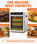 Big League 12 Tray Commercial Food Dehydrator Machine 800 Watts, drying beef jerky, herbs, fruits, and dog treats.