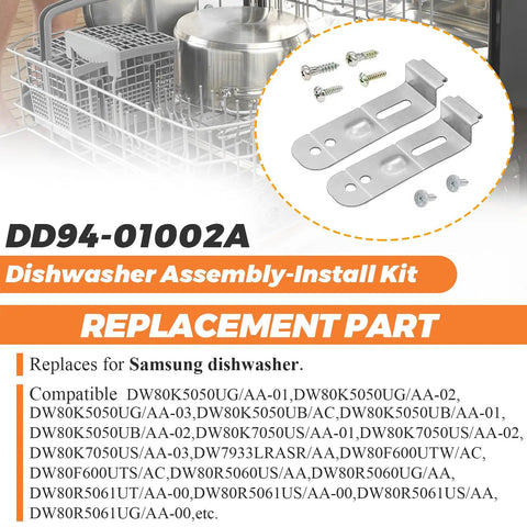 Dishwasher Mounting Bracket Install Kit Upgrade With 2 Mounting Brackets And 6 Screws for Samsung dishwasher replacement