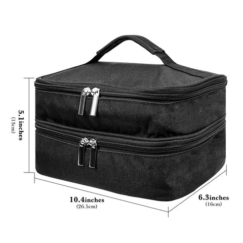 Heavy Duty Two Layer Hand Blender Storage Bag With Secure Wrist Strap And Roomy Accessory Pocket Premium Polyester Organizer, 10.4 x 6.3 x 5.1 inches.