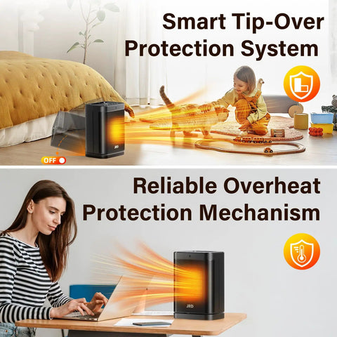 Fast Heating Ceramic Space Heater For Home And Office With 80 Degree Oscillation Thermostat 12 Hour Timer Eco Mode