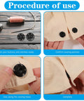 Image showing the procedure for using 21Mm Large Press Stud Snaps for Clothing Sew On Heavy Duty Metal Snap Fasteners.