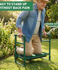 Man using Heavy Duty Garden Kneeler And Seat With Anti Tip Design Foldable Garden Bench Wide Soft Kneeling Pad in garden