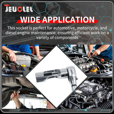 17mm Diesel Injector Fuel Line Socket Flare Nut Wrench for automotive and diesel maintenance with 3/8 inch drive.