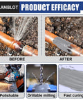 Heavy Duty Metal Glue And Steel Epoxy Two Pack Waterproof Liquid Weld 1.76 Oz Each pipe leak sealer before and after application