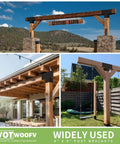 Three Way T Shaped Pergola Bracket Kit For Wood Beams 3.5 By 3.5 Inches Outdoor Gazebos Patios And Log Cabins Beefy Heavy Duty Galvanized Steel With 0.98 Inch Slot For Easy Wood Insertion 1 Pack