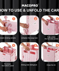 Foldable Utility Cart With Stair Climbing Wheels Telescoping Handle And Collapsible Rolling Trolley Pink setup instructions