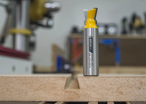 Matchfit Dovetail Router Bit for Dovetail Clamp System 14 Degree Half Inch Profile Rounded Corners for Smoother Grooves