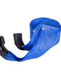 Three Inch Wide 8 Foot Tow And Winch Strap, 30,000 Pound Capacity, Heavy Duty Polyester Webbing With Weatherproof And Waterproof Build, Must Have Gear For Trucks, ATVs, And Heavy Equipment, blue tow strap with black reinforced loops