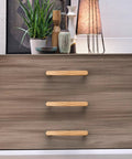 Built Tough Solid White Oak Wood Drawer Knobs For Kitchen Cabinets And Bedroom Dressers Featuring A Modern Single Hole Mount on dresser