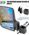No Drilling Golf Cart Mirror Kit With 180 Degree Rotation Foldable HD Shatterproof Glass side mirror with installation parts