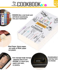 Discreet Hideaway Book Safe That Looks Like A Real Cookbook With Real Pages For Stashing Valuables, Combination Lock, Key Lock