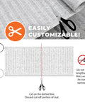 Radiant Floor Heating Mat For Tile And Stone 120V, 15 Sq Ft Coverage, 1.5x10 Mat, customizable design shown with scissors.