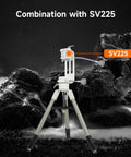 Extendable Aluminum Telescope Tripod For SV225T Alt Azimuth Mounts on rocky background, highlighting combination feature.