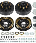 Youxmoto trailer drum brake kit, two 12x2 in drums, 8-hole, 6.5 in bolt circle, with full hardware for 7,000 lb axles.