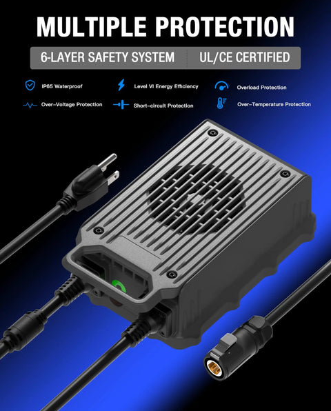 67.2V 10A Rapid Charger For 60V Lithium E Bike Batteries With IP65 Waterproof Rating And Cooling Fan High Efficiency Fast Charge For Electric Dirt Bikes Like Light Bee X And Segway X260 Safe Reliable And Ready To Ride