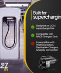 Heavy Duty NACS To CCS1 DC Fast Charging Adapter 500A 1000V Level 3 EV Converter Plug designed for CCS1 supercharger use.