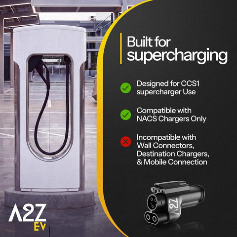 Heavy Duty NACS To CCS1 DC Fast Charging Adapter 500A 1000V Level 3 EV Converter Plug designed for CCS1 supercharger use.