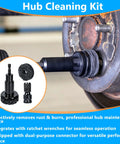 All In One Wheel Bolt Cleaning Kit With Fifteen Treatment Pads A Special Drill Bit And A Half Inch Impact Wrench Adapter in use