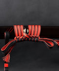3.3 Yard Synthetic Silk Sageo For DIY Katana Saya And Scabbard Maintenance Dope Black Red Color High Quality Cord For Samurai Swords Replacement And Customization tied on a katana scabbard