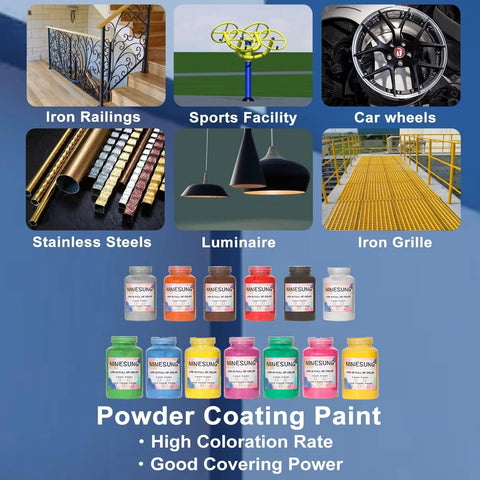 Powder Coating Paint For Metal Surfaces And Steel Structures Sky Blue 32 Oz Rust Proof Anti Corrosive High Heat Resistant Durable Coating