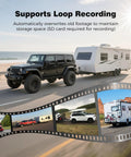 10.1 Inch Wireless RV Backup Camera System With 2 Rear Cameras And 2 Side Cameras for recording with SUV towing camper