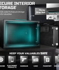 Open view of Drop Slot Money Safe Box with Digital Keypad Lock showing interior and drop slot, 0.8 cubic ft size, for secure storage.