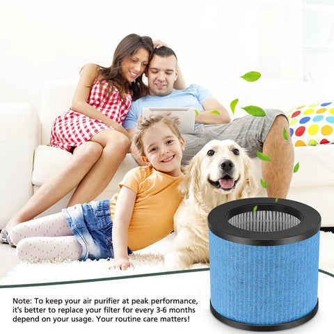 Family relaxing with 2 Pack TPAP002 Filter Replacement 3 In 1 Upgraded For Air Purifier Comfy Air C1 Compatible With TPFF002