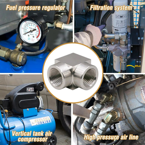 3/8 NPT Female 90 Degree Stainless Steel Elbow Fitting Forged High Pressure Connector 304 Stainless Heavy Duty for Hydraulic and Filtration Systems Gauge Ready 4350 Psi in various applications