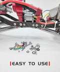Universal RC Screw Kit 710Pcs Stainless Steel Hardware Set For Traxxas Axial Redcat HPI Arrma SCX10 Losi, scattered screws under RC chassis