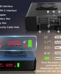 Biometric Gun Safe With Wireless Charging, 3 Quick Access Fingerprint Money Boxes, Compact Bedside Drawer Safe With 24 7 Digital Clock display features