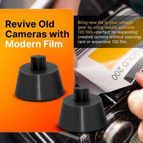 Hella Sharp 130 To 120 Film Spool Adapter Set For Vintage Cameras Abs 3D Printed Black Two Pack Lets You Shoot Modern Film Smooth And Keeps Your Setup Totally Fresh