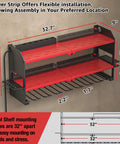 Power Tool Organizer With Charging Station Wall Mount For Garage, Cordless Drill And Battery Holder, Heavy Duty Tool Shelf Rack In Red