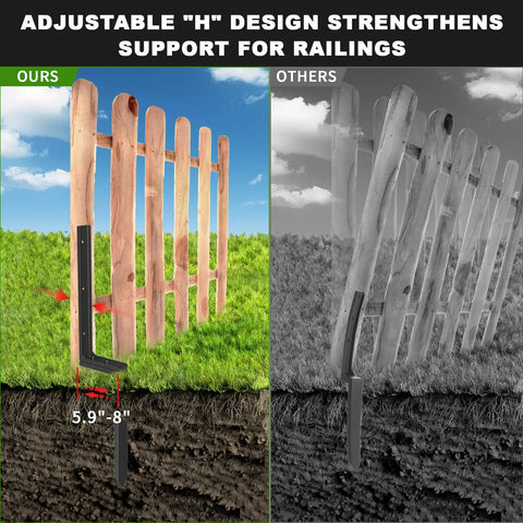 Two Pack Heavy Duty Fence Post Repair Kit With Adjustable Thickened Metal Anchors And Anti Rust Coating For Fixing Tilted Or Broken Wooden Posts In Farms Gardens And Estates