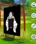 6x8 Feet Baseball And Softball Backstop With Strike Zone Black Vinyl Batting Cage Backdrop And Net Saver Durable Facility Backstops For Outdoor Pitching