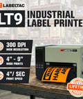 Transform Your Workspace Into A Full Setup Using This Heavy Duty Wide Format Thermal Label Printer To Knock Out Pro Level 4 To 9 Inch Signs All Week Long. LT9 industrial label printer printing 4 to 9 inch labels.