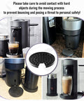 Black Drip Tray Grid Cup Mug Rest for Nespresso Vertuo Next N910 Espresso Grinders in use, shown on countertop
