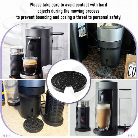 Black Drip Tray Grid Cup Mug Rest for Nespresso Vertuo Next N910 Espresso Grinders in use, shown on countertop
