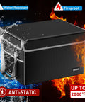 Fireproof File Box Safe Organizer With Lid For Hanging Letter And Legal Folders, water-resistant, black, surrounded by fire and water